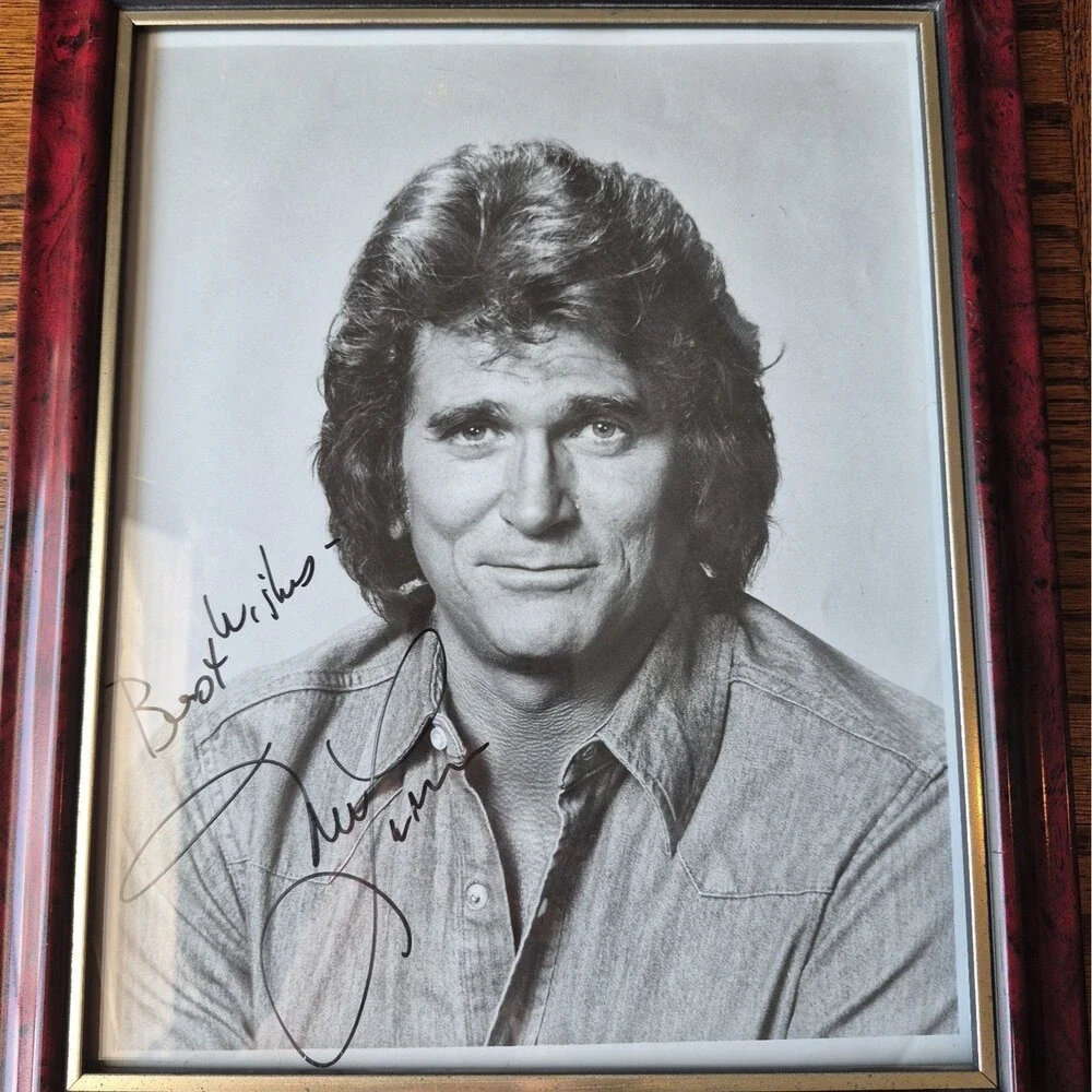Michael Landon Hand Signed Black and White Photo 8